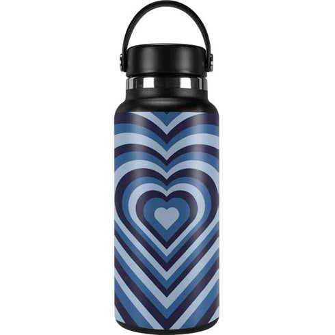 Blue Heart Pattern Hydro Flask 32oz Wide Mouth Skin
